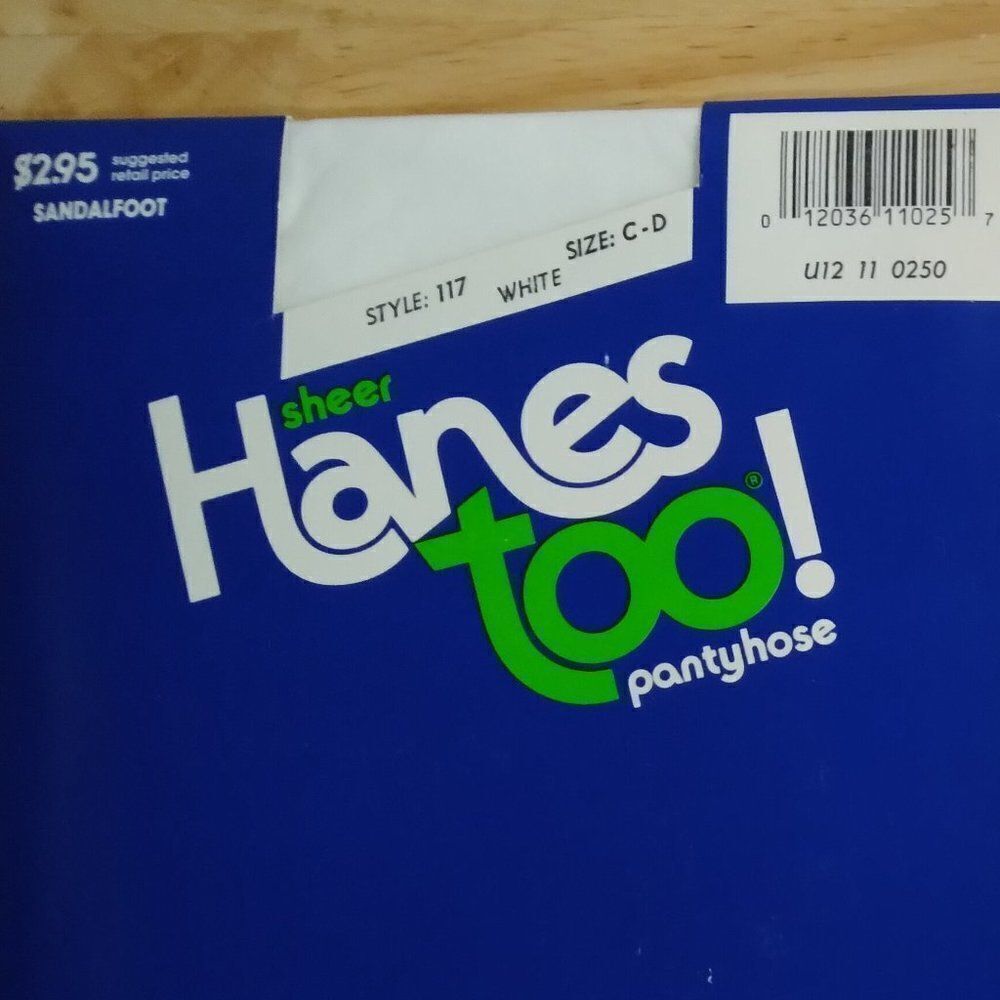 NEW DS Vintage Hanes Too! Sheer Pantyhose Style 117 White (2)